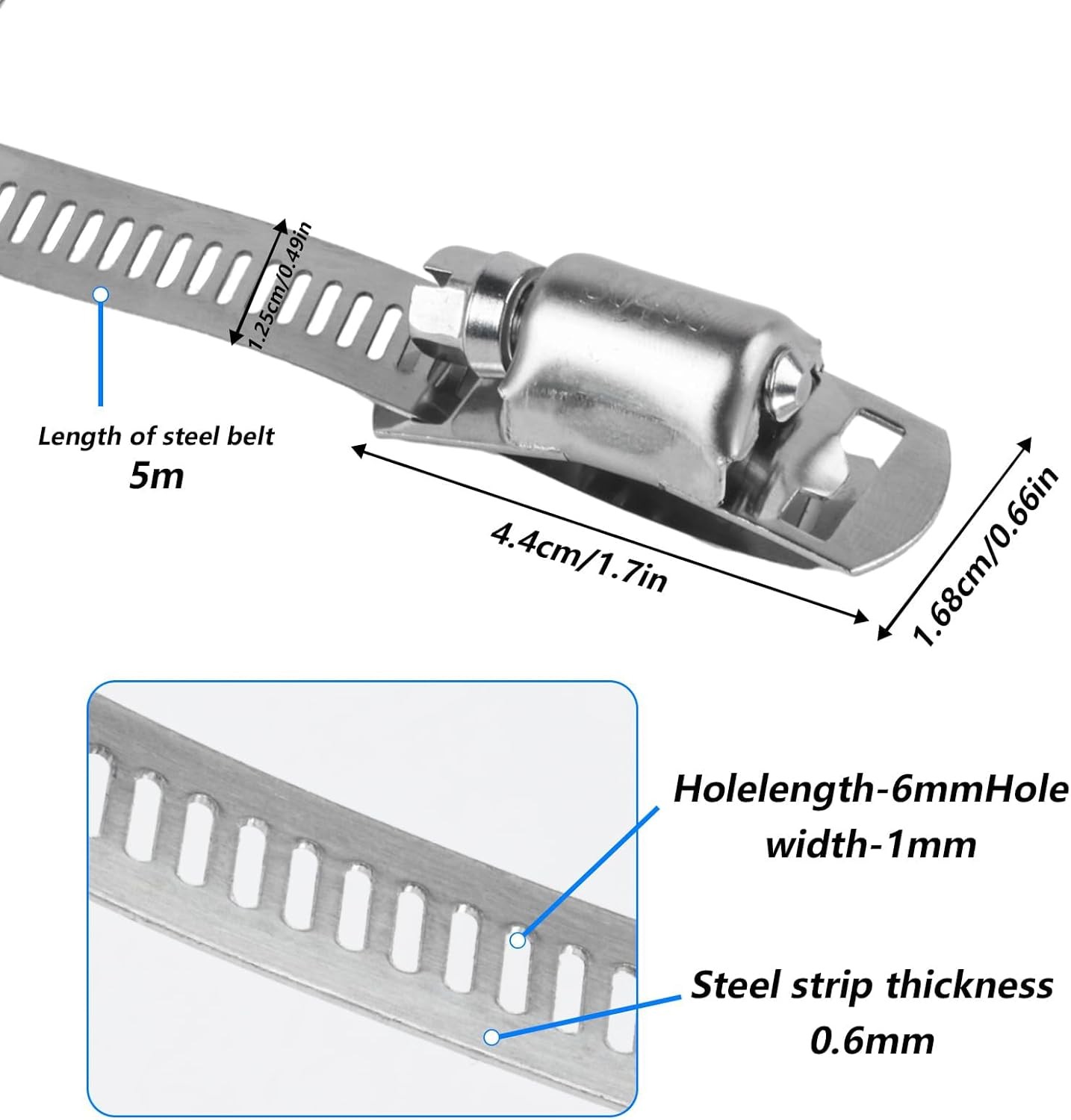 304 Stainless Steel Hose Clamp Assortment Kit DIY, Cut-To-Fit 12 FT Silver
