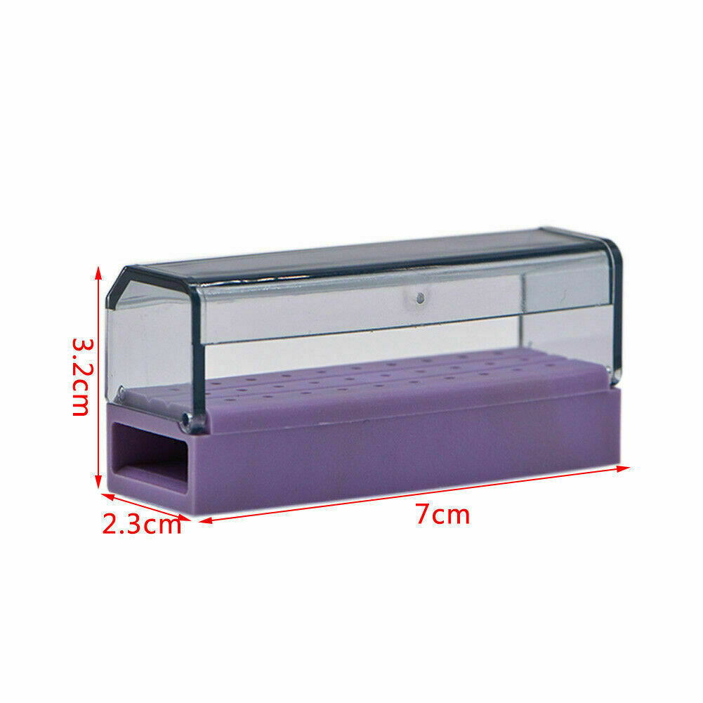 30 Holes Dental Plastic Box Bur Block Case Drill Disinfection Holder With Cover