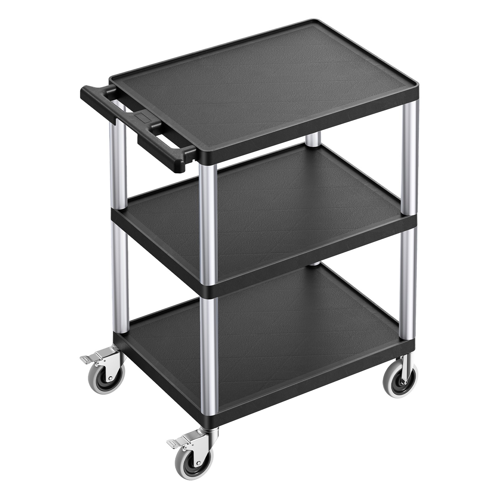Uimoso 3-Tier Rolling Utility Cart, 300 lbs Capacity,27.6 x 18.1 in Service Cart