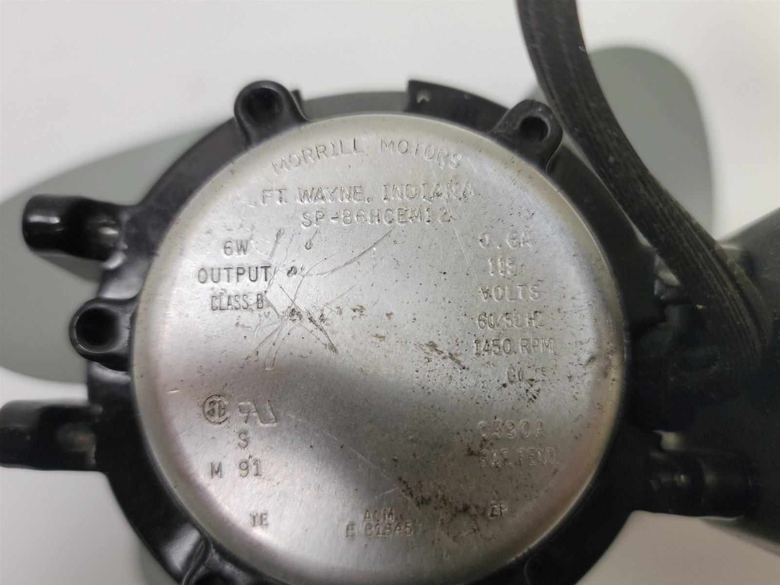 Morrill Motors SP-86HCEM12 Motor, 0.6 Amps , 115V, 1450 RPM, 6W , Class B