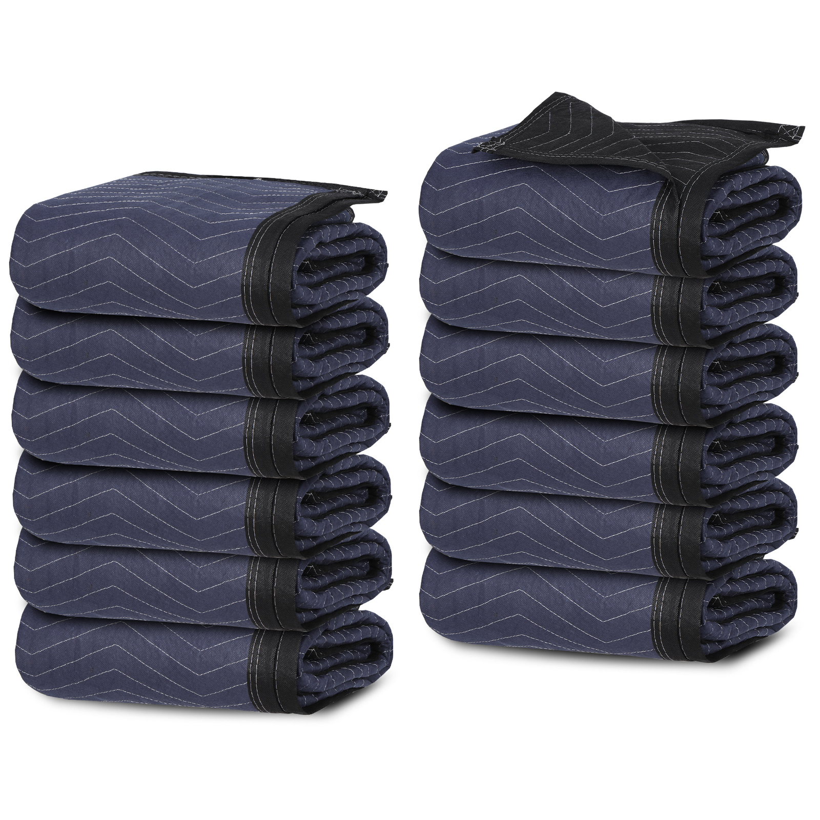 Moving Blankets 80″x72″ Furniture Protective 12 Pack Shipping Packing Pads Blue