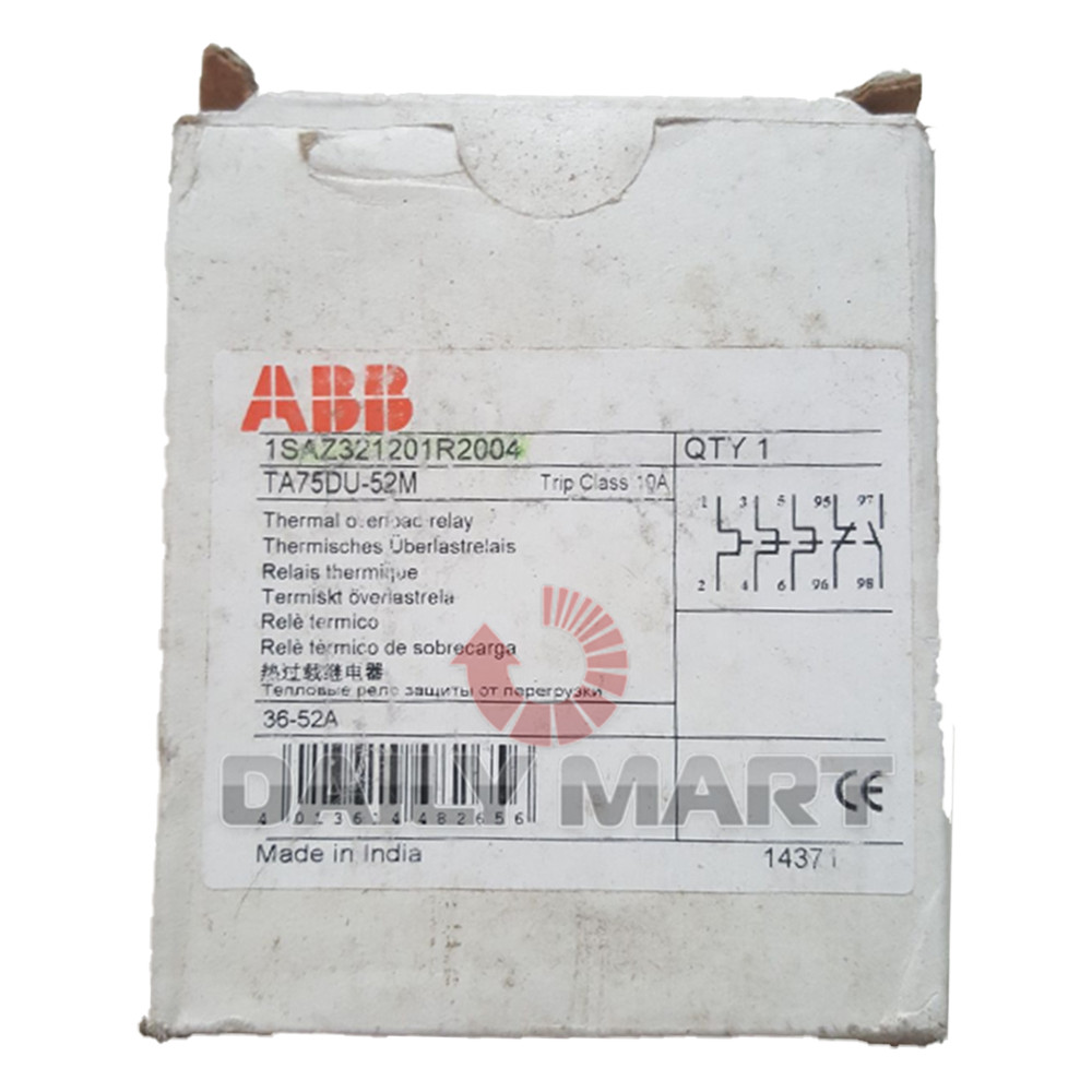 New In Box ABB TA75DU-52M Thermal Overload Relay