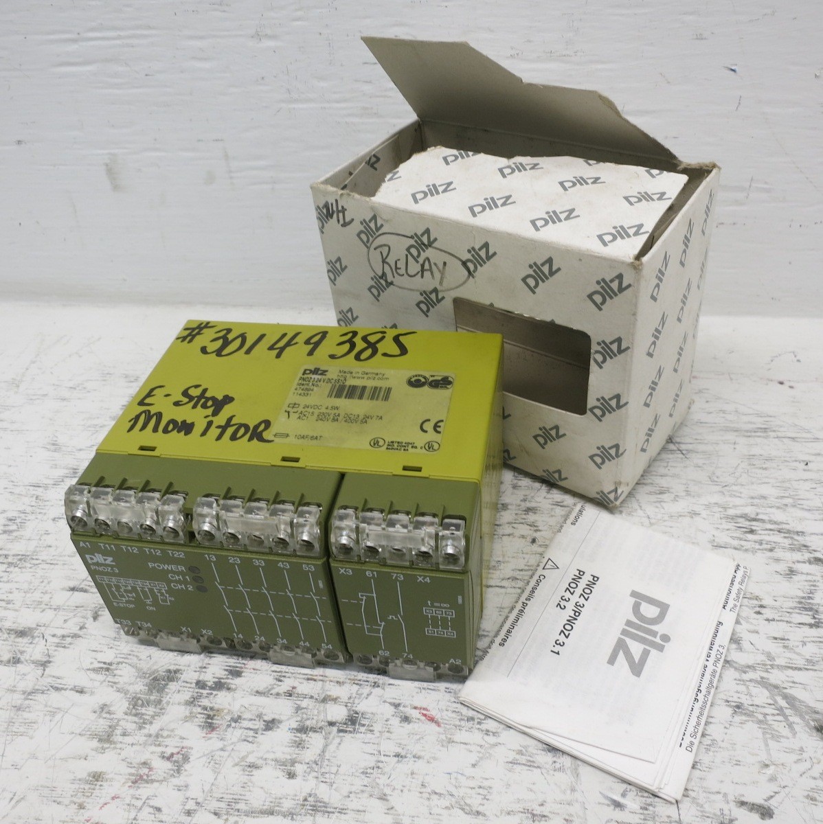 NEW Pilz PNOZ 3 24 V DC 5S10 E-Stop Safety Relay 474894 PN0Z Emergency Stop