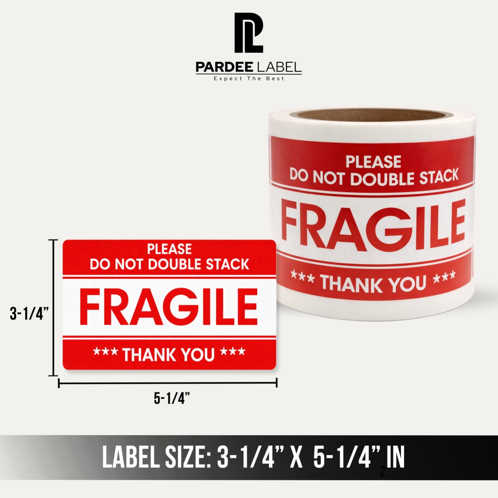 Fragile Stickers Red Print 3-1/4″ x 5-1/4″ – 250 Labels/Roll – Shipping Labels
