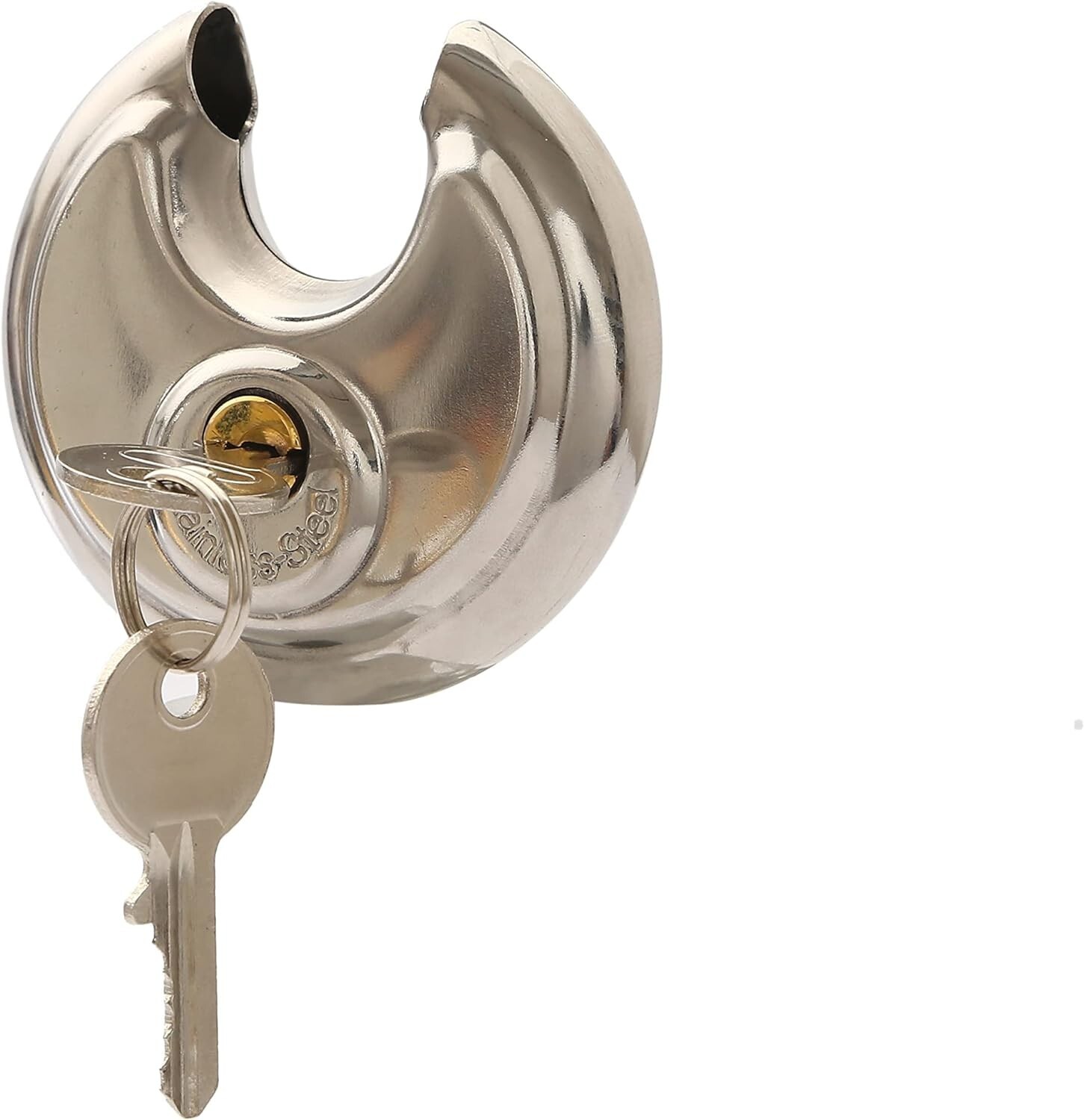 2 Pack 70mm Stainless Steel Armor Trailer Round Padlock / Shielded Shackle Key