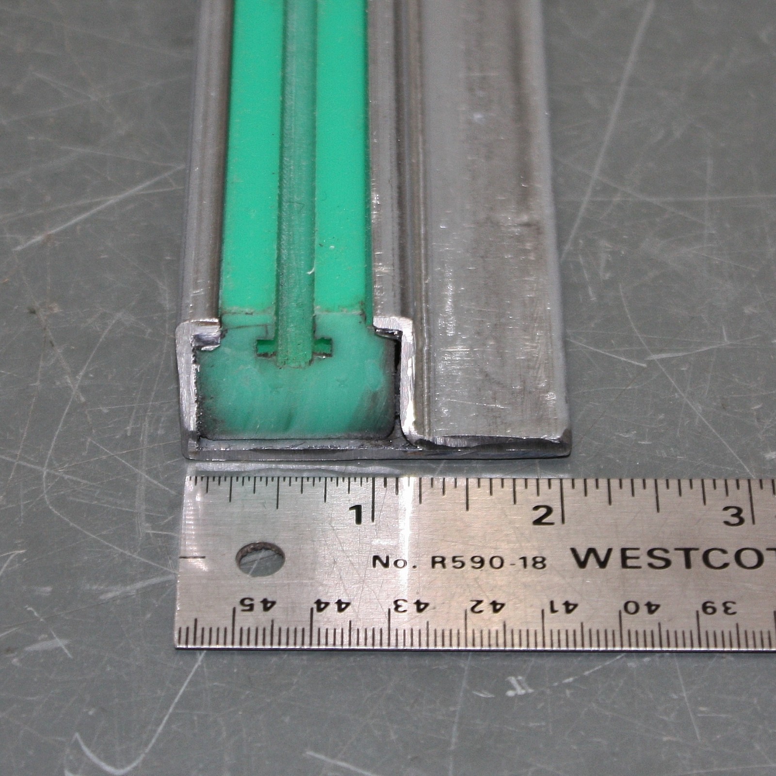 MJ May #35 Chain Guide GS-CKG15V35-2 FT, 24″, Green UHMWPE, Stainless Steel