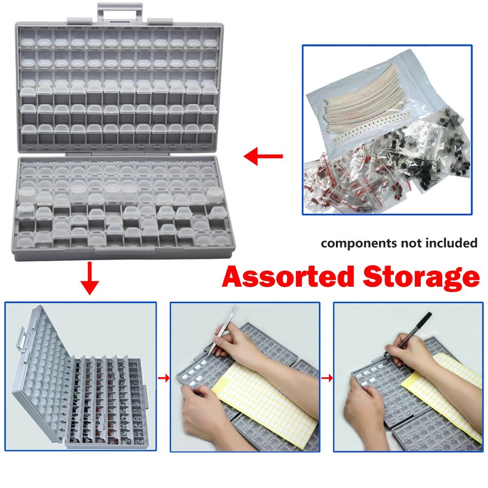 AideTek Box-all Enclosure SMD tiny parts Surface Mount Organizer storage Labels