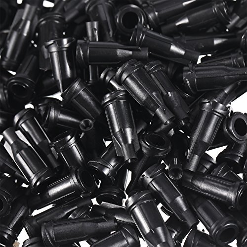 250 Pack Luer Lock Syringe Tip Caps Dispensing Needle Tip Cap (Black)