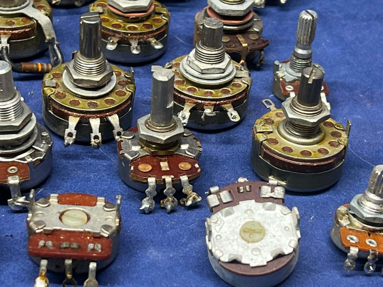 Variable Resistors ~ Assorted vintage potentiometers ~ Used & untested x 64