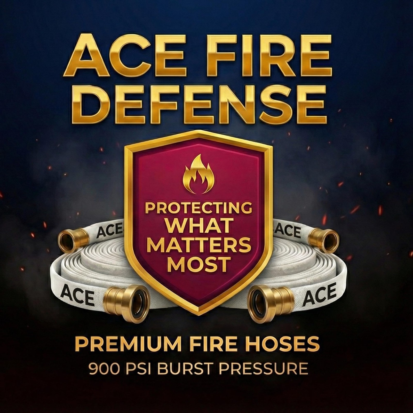 Ace Fire Defense .02, 1.5″ Premium Attack Fire Hose 75ft 900 PSI NH/NST