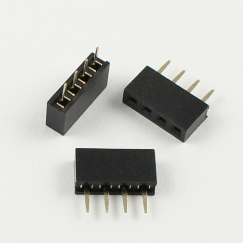 10Pcs 2.54mm Pitch 0.1 1×4 4 Pin 4p Female Dupont Header Thru Hole Headers 10x