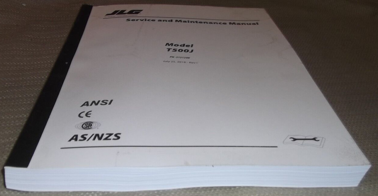 JLG T500J TOW BEHIND BOOM LIFT SERVICE SHOP REPAIR MAINTENANCE MANUAL BOOK