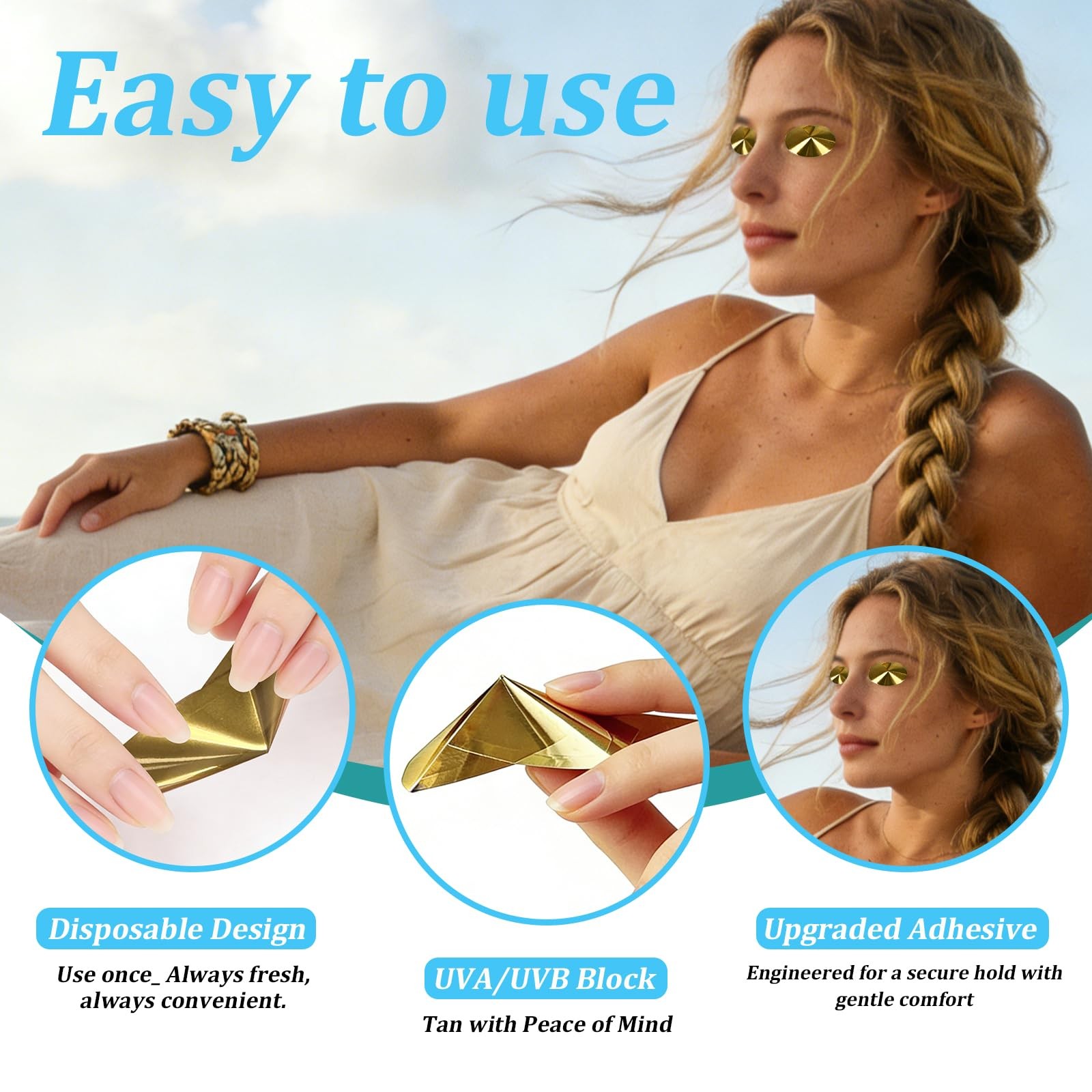 Tanning Eye Protection – Crystal-Clear Disposable Cones for Tanning Beds 50 P…