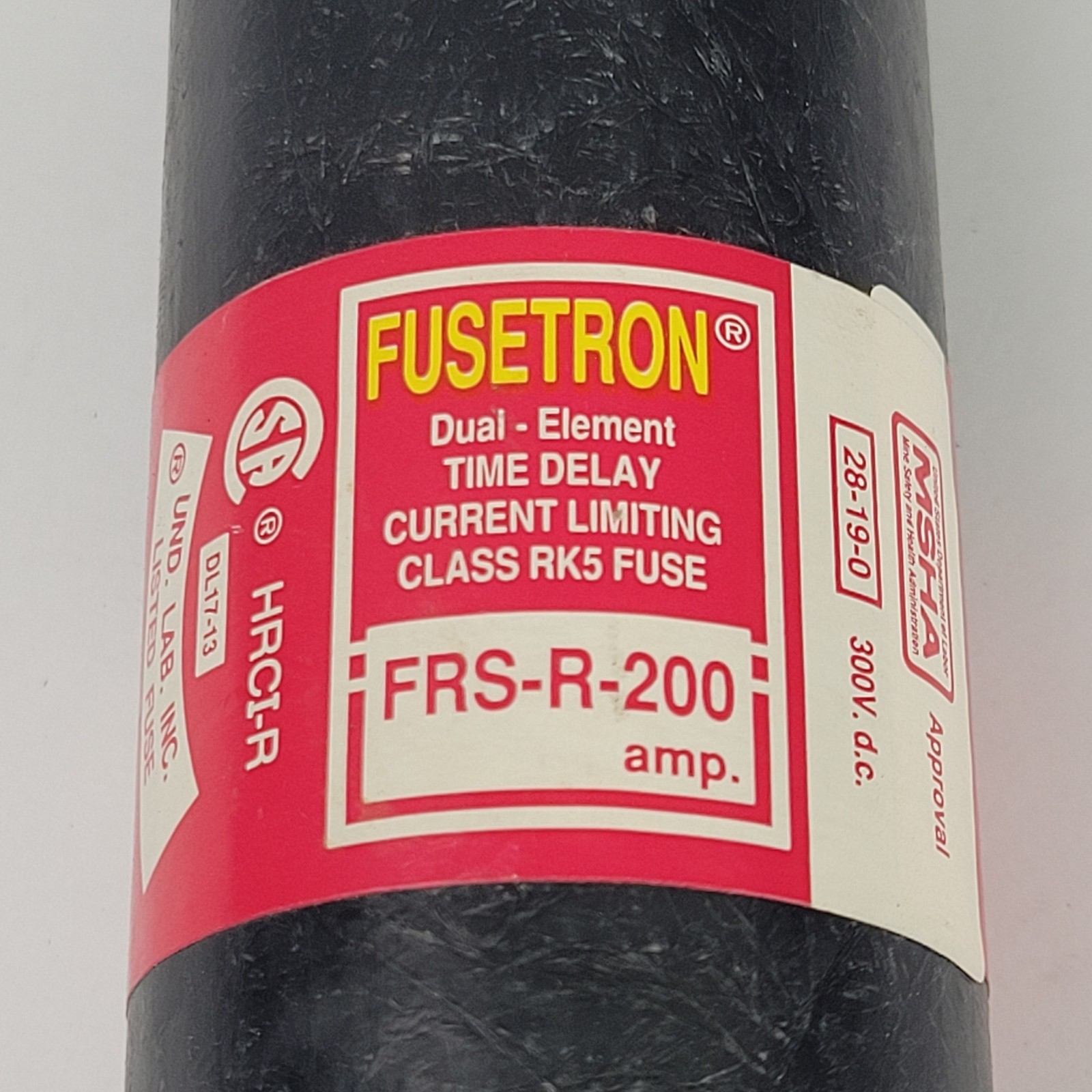 Bussmann FUSETRON FRS-R-200 200A Dual-Element Time-Delay Fuse, Long Body, 600V
