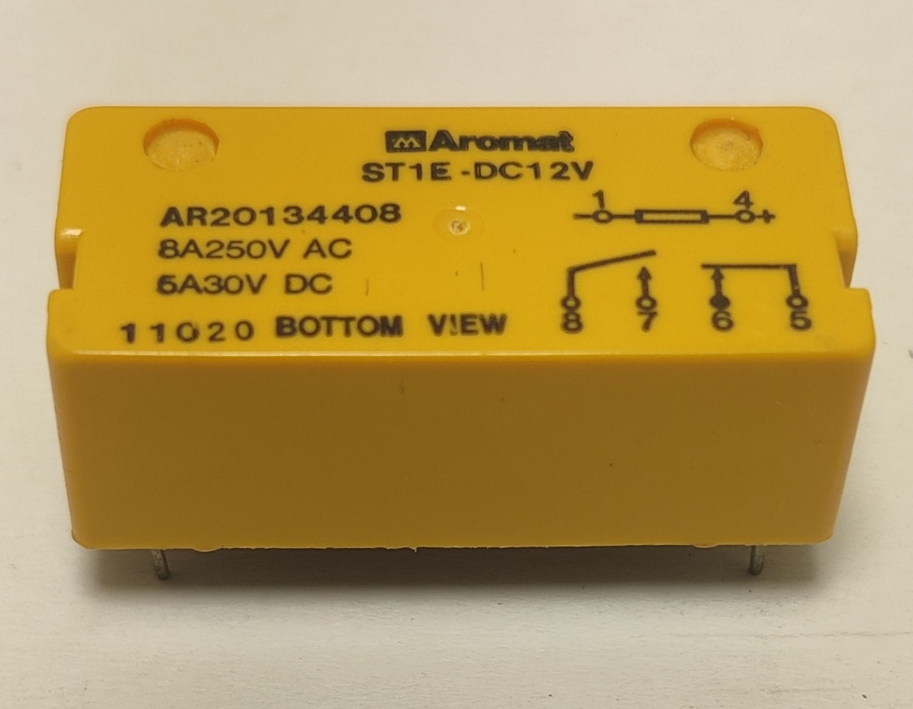 Aromat Matsushita Relay, ST1E-DC12V, NOS, Panasonic, 8A 250VAC, 5A 30VDC, LOT