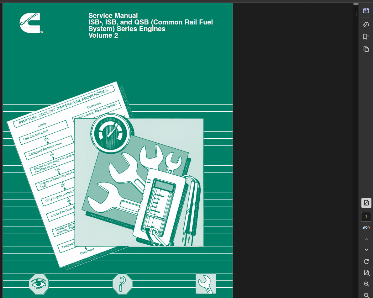 CUMMINS ENGINE ISB SERIES ISB5.9 MAINTENANCE REPAIR SERVICE MANUAL PDF ON USB