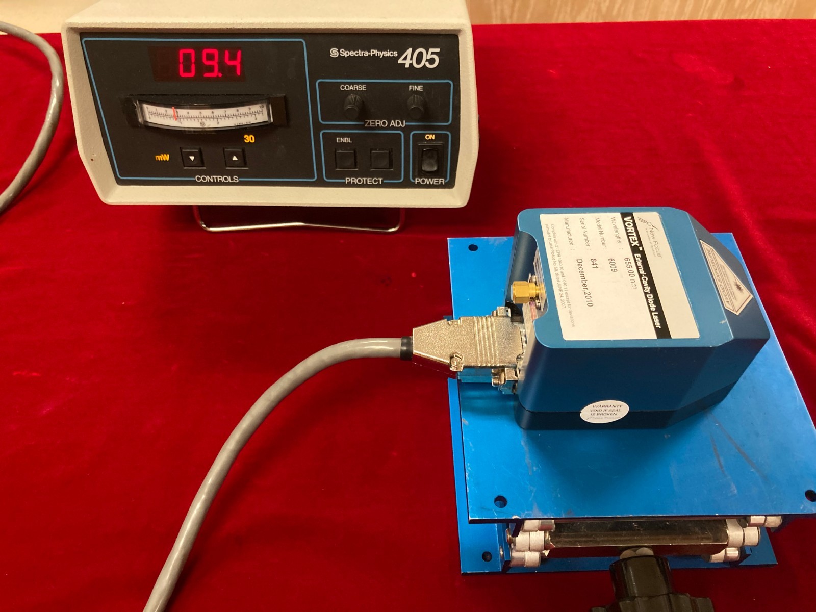 New Focus Model 6009 ECDL System 655 nm 15mW in factory REBUILT condition SLM !