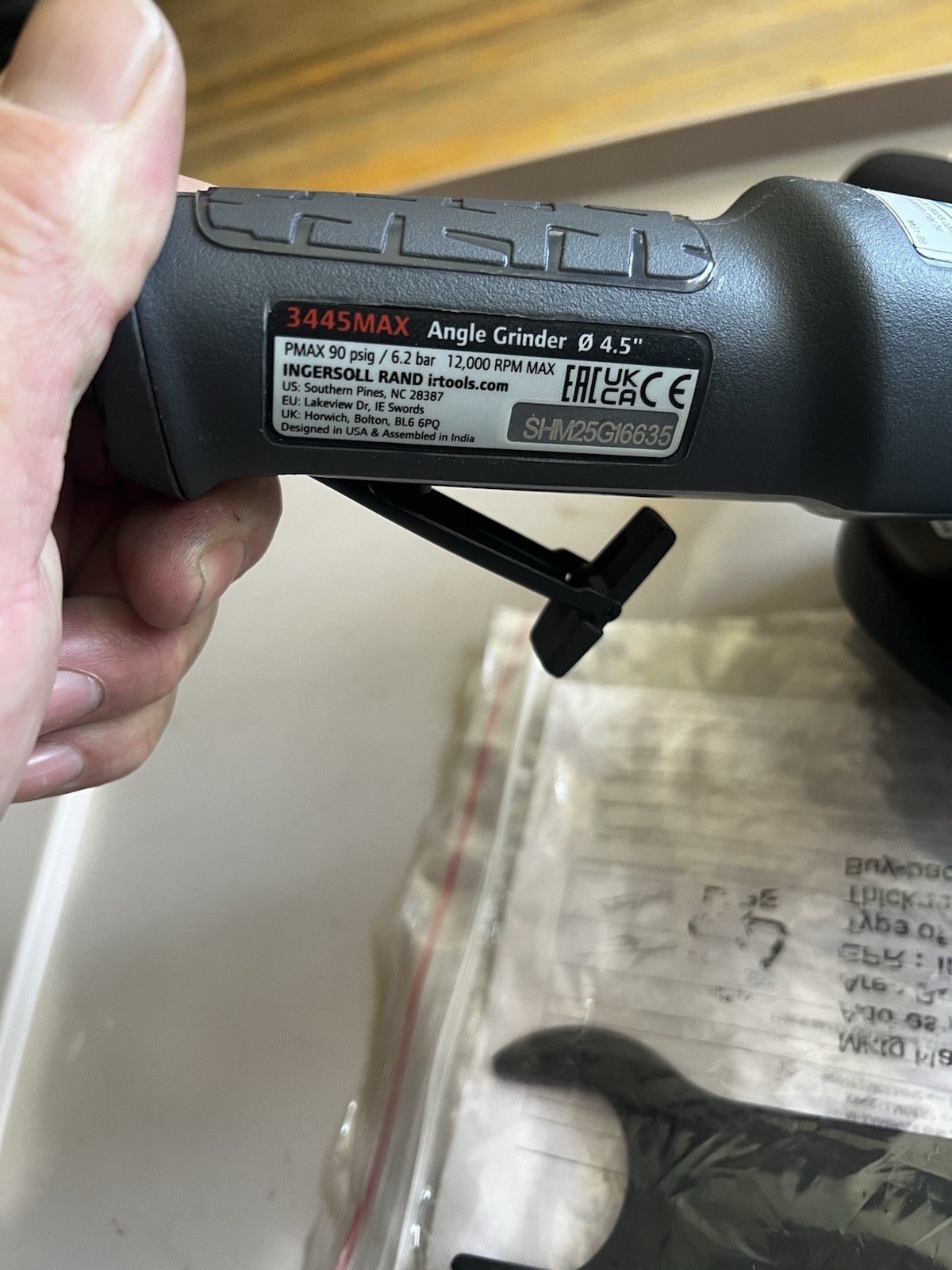 Ingersoll Rand 3445MAX Pneumatic Angle Grinder 4.5″ . New With Out Box.