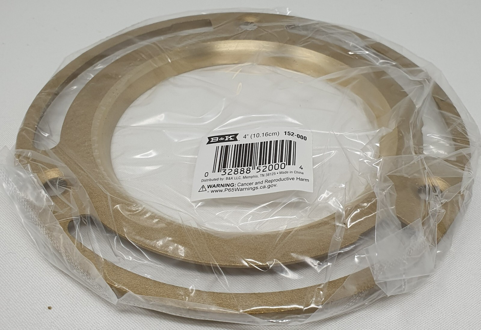 B&K 152-000 4″ Closet Floor Flange Brass Flush Fit