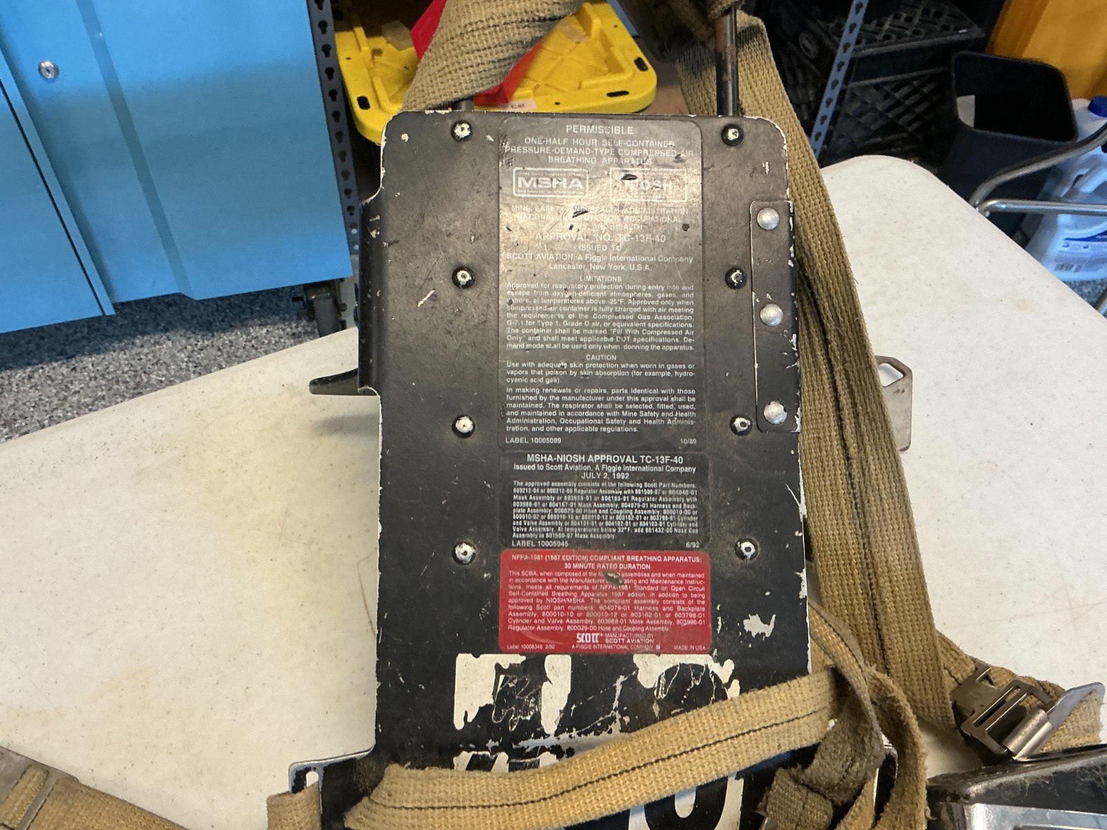 Vintage Scott Air-PAK Bottle Holder Harness & ATO Regulator