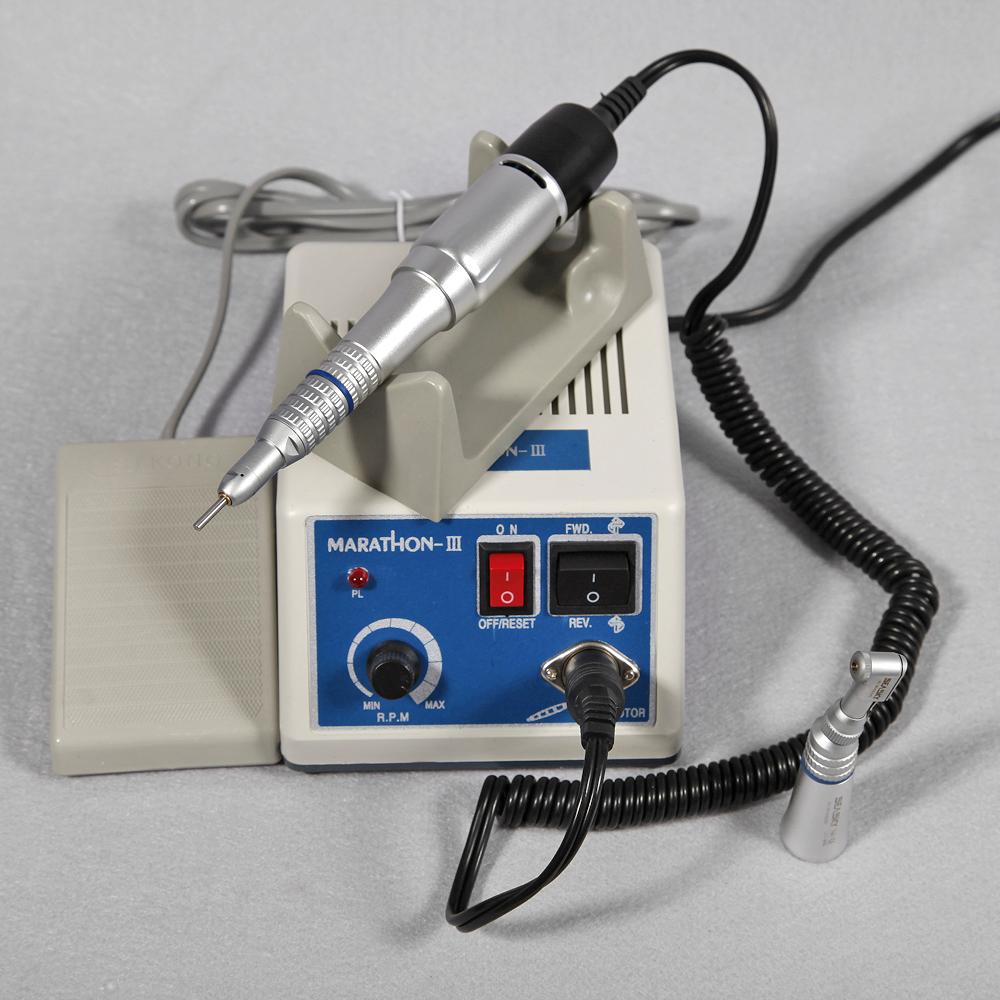 Dental Micro motor Marathon Polisher Machine &10x Drills Burs &35K RPM Handpiece