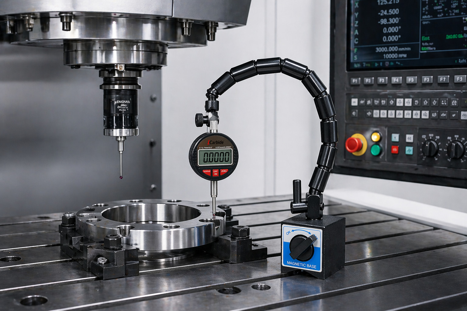 Digital Dial Indicator with Magnetic Base Holder 0-12.7mm (0-0.5″) Range 0.001mm