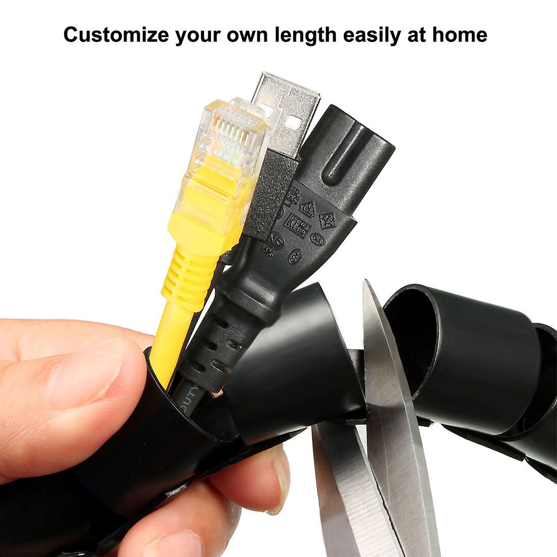 2.8mm Flexible Spiral Tube Cable Wire Wrap Manage Cord 22M Black