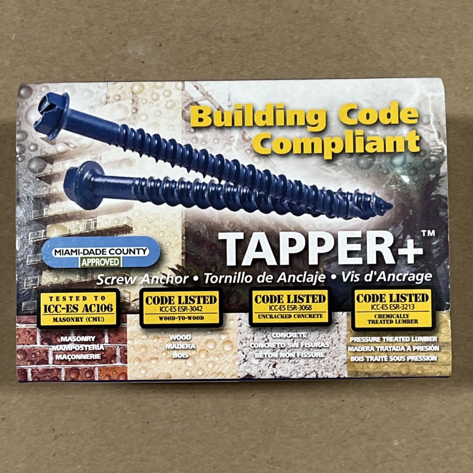POWERS TAPPER+ 2720SD 1/4″x1-1/4″ CONCRETE SCREWS BOX OF 100 PLUS DRILL BIT