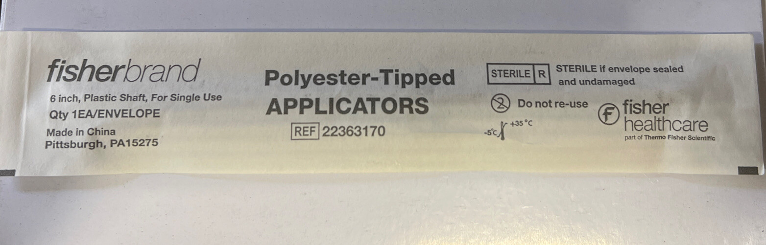 Fisherbrand Polyester-Tipped Applicators 22363170 Exp. 2023-11