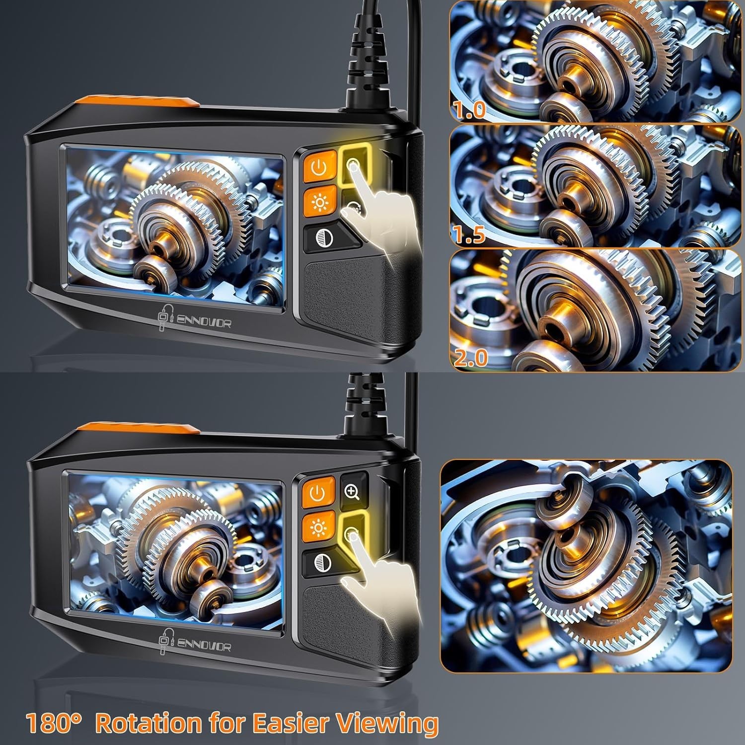 Endoscope Camera Waterproof 4.3 Inch HD 1920P Inspection for Pipes Engines