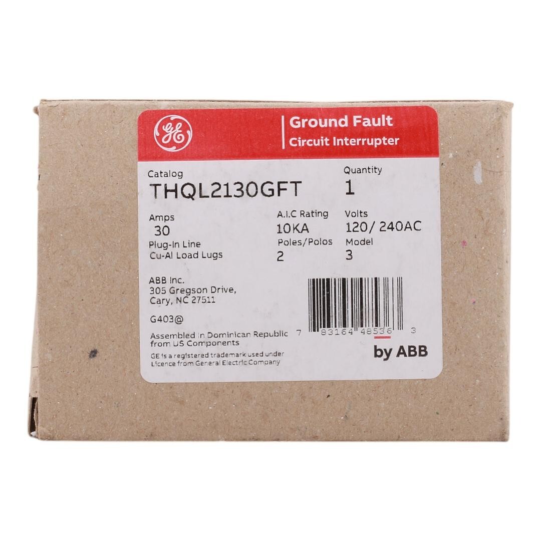 GE THQL2130GFT 2 Pole 30 Amp 120 240V THQL Plug On GFI General Electric Breaker