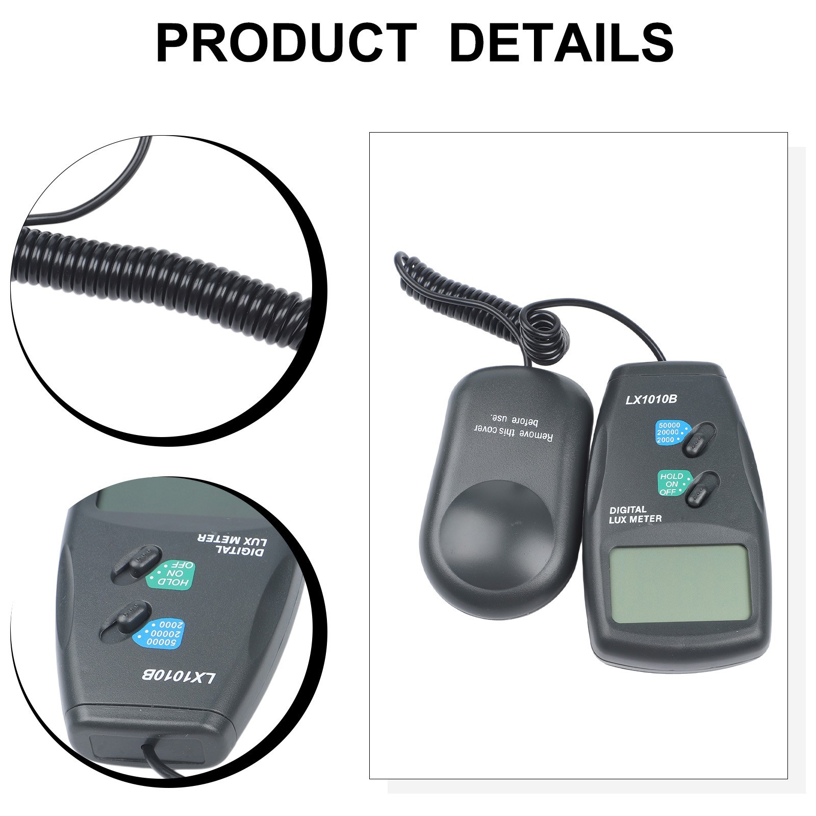 For LED Lighting Digital Lux Meter Luminometer Accuracy ��4% Rdg ��0.5% FS