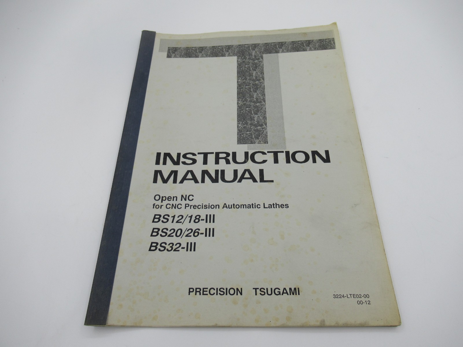 Tsugami Instruct Manual Open NC BS12/18-III BS20/26-III BS32-III «Look»