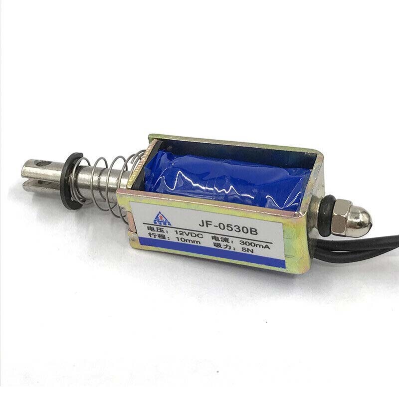 Micro DC Solenoid Valve Electromagnet DC 12V Spring Push-Pull Through Type 5pcs