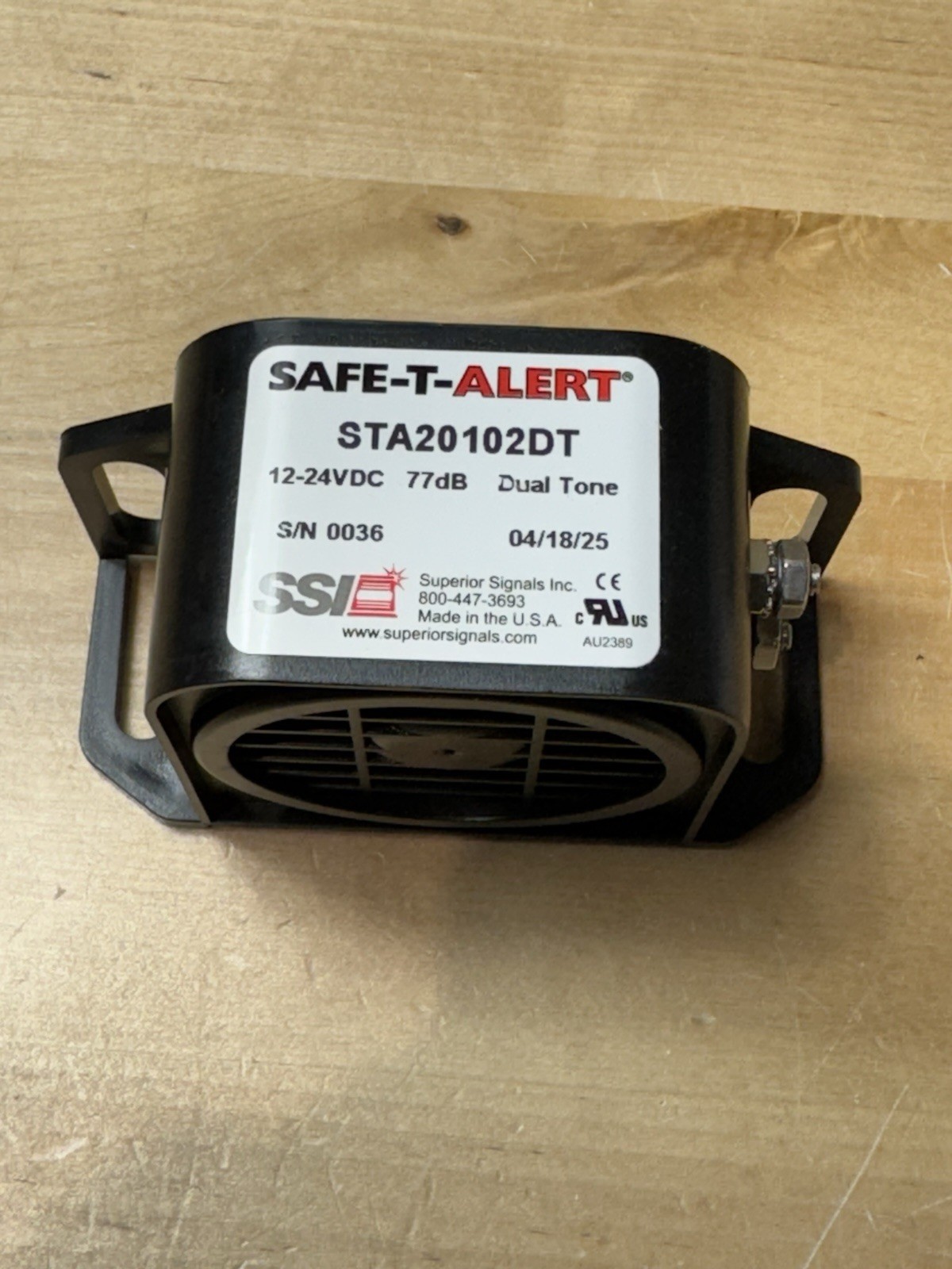 SSI SAFE-T-ALERT Back-Up Alarm – 77Db – 12-24V – STA20102DT