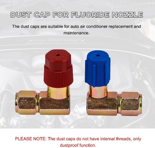 10-Piece 13mm & 16mm AC Service Port Caps, High & Low Pressure Valve Dust Covers