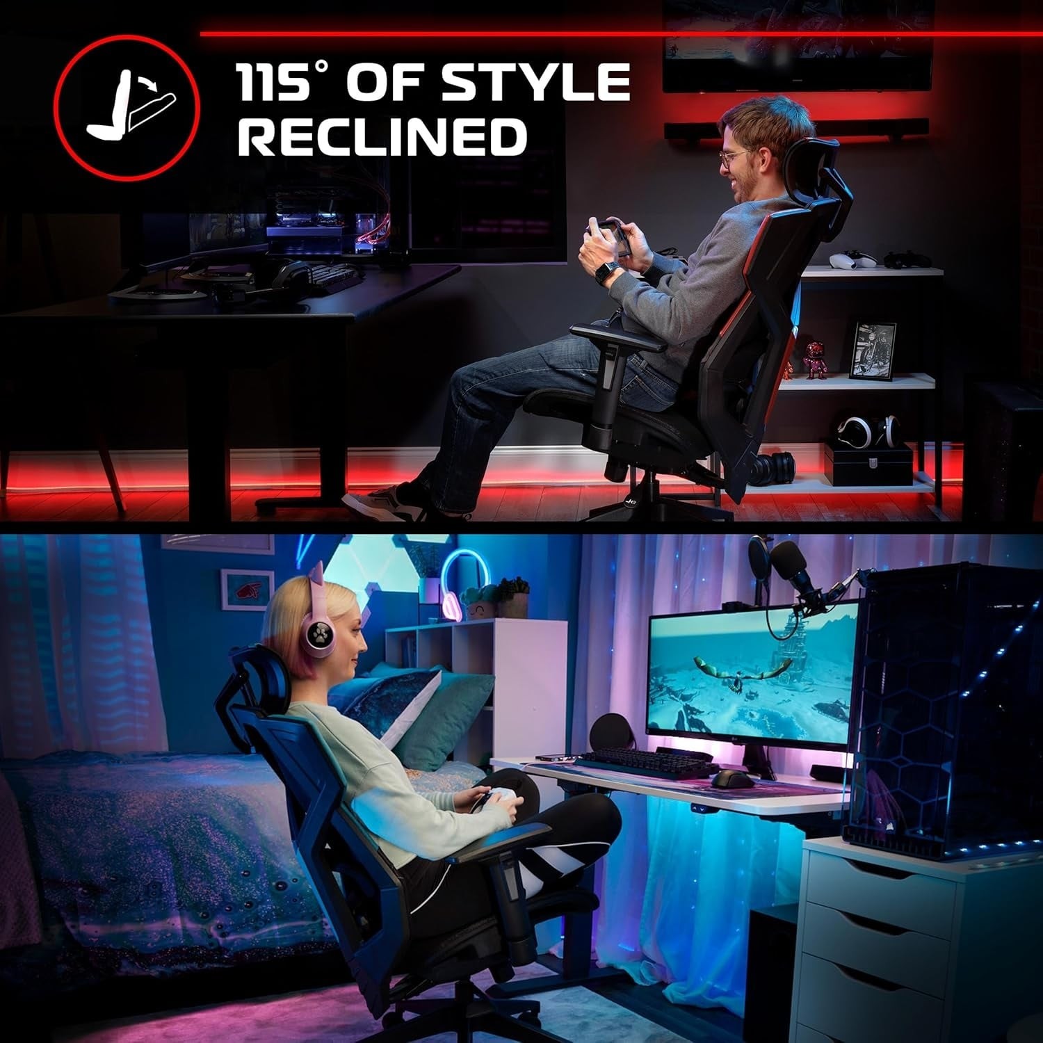 RESPAWN FLEXX Ergonomic Comfy Mesh Office Chair, Gaming Chair