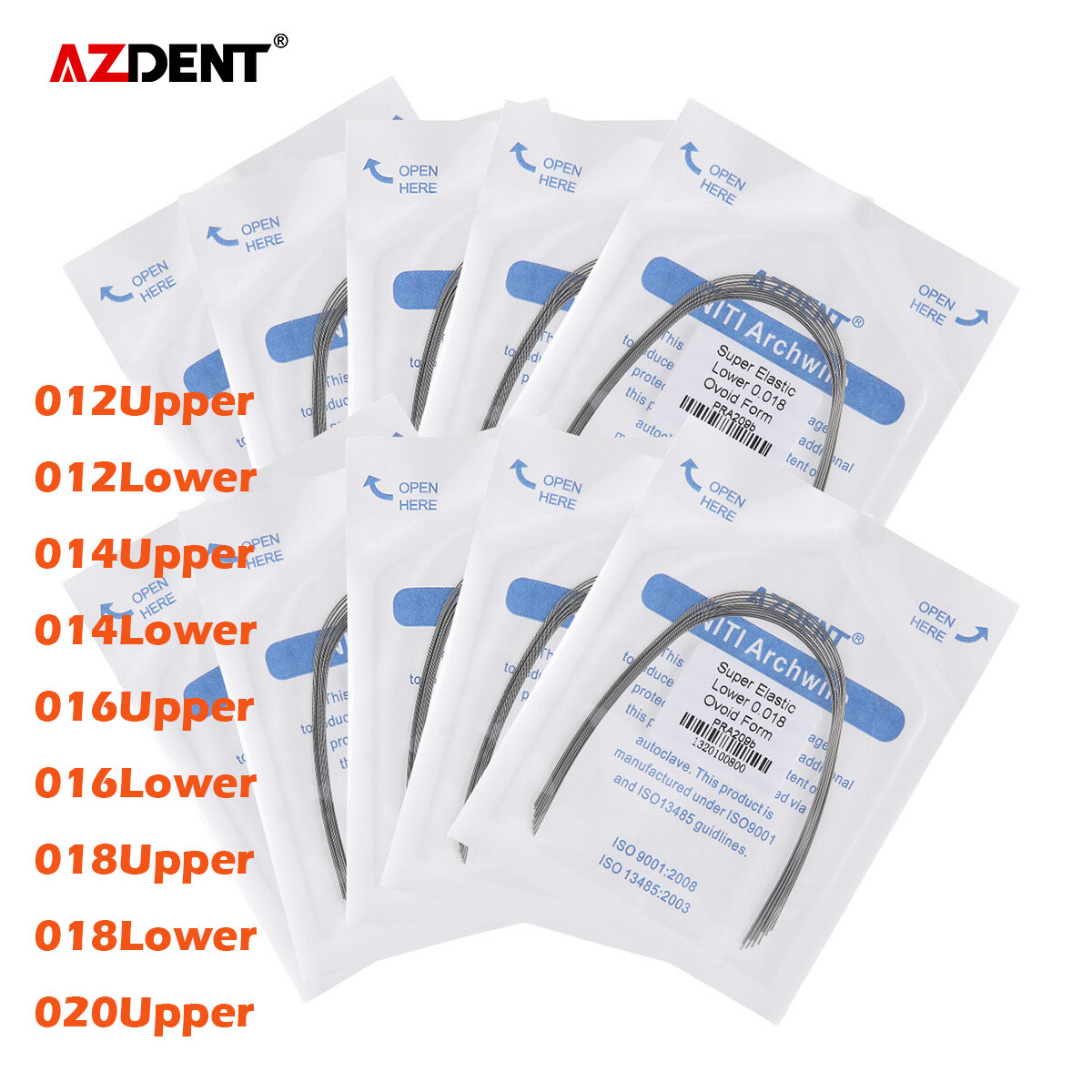 10pcs Dental Orthodontic Super Elastic Niti Round Arch Wire Ovoid Round AZDENT