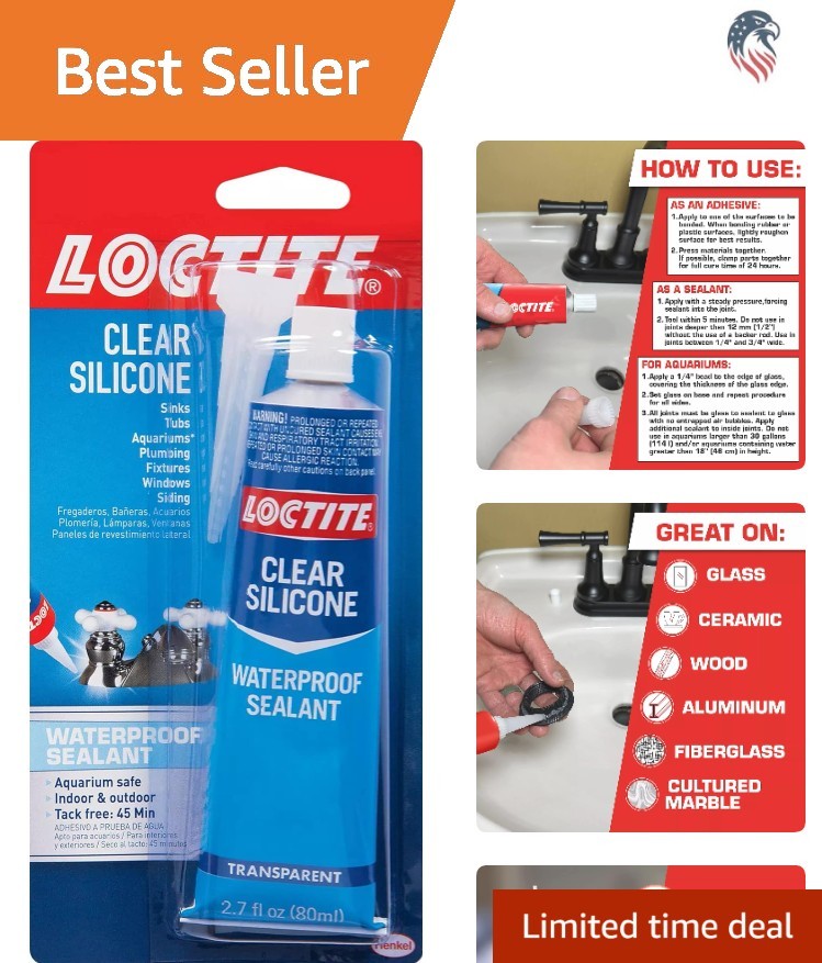 Compatible with Glass Ceramic Wood Plastic Waterproof Silicone Sealant 2.7oz