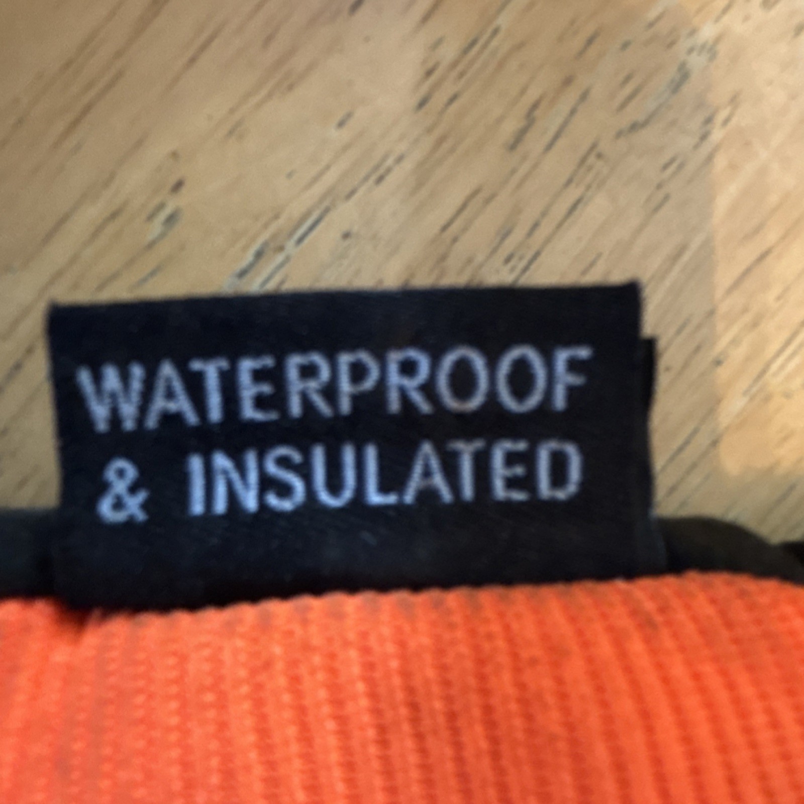 ORR Safety Waterproof Insulated XL Work Gloves Orange Black Nylon Polyester