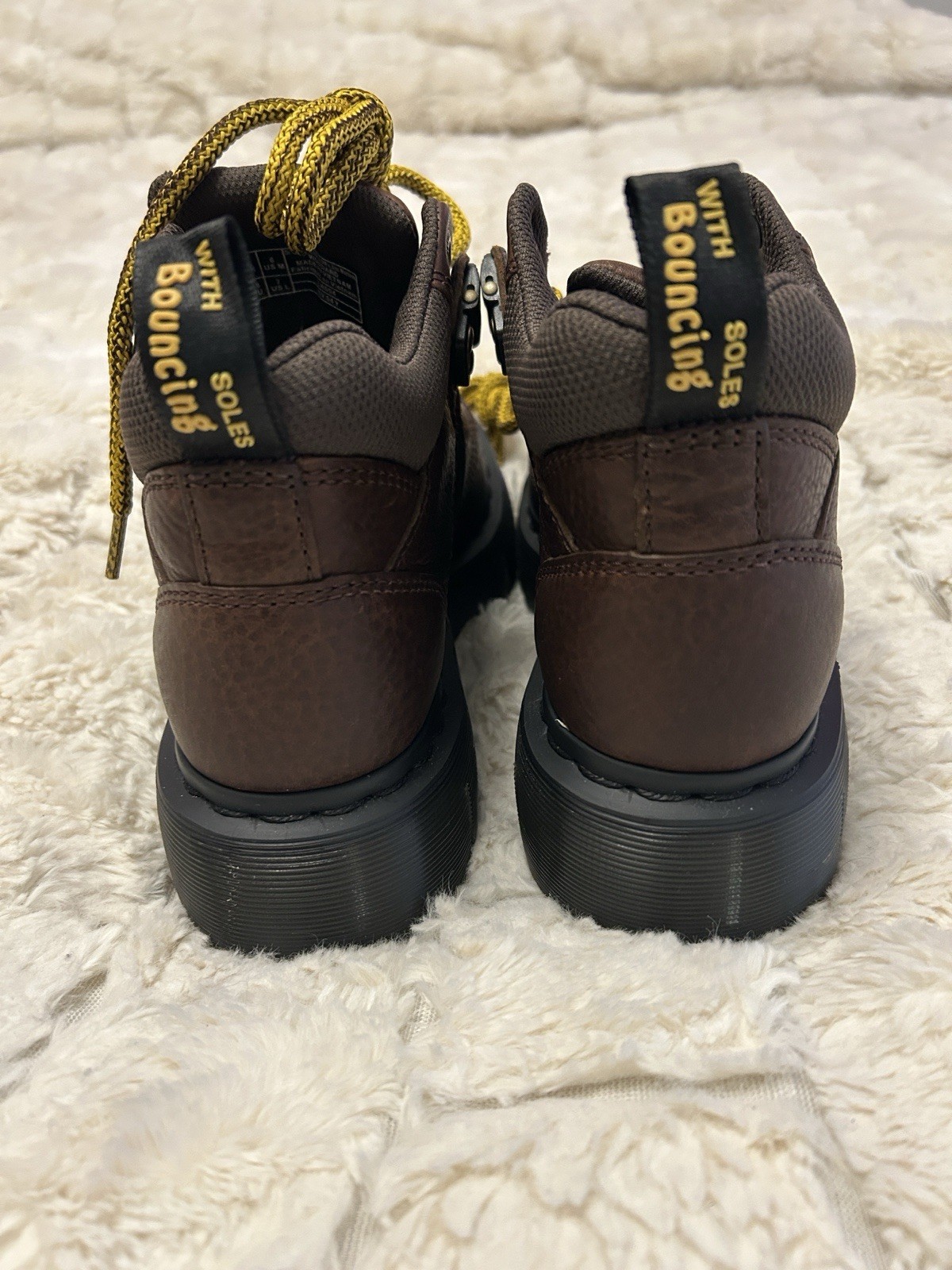 Dr. Martens SoftWair Brown Leather Lace-Up Work Boots EH US 7 Medium Bouncing
