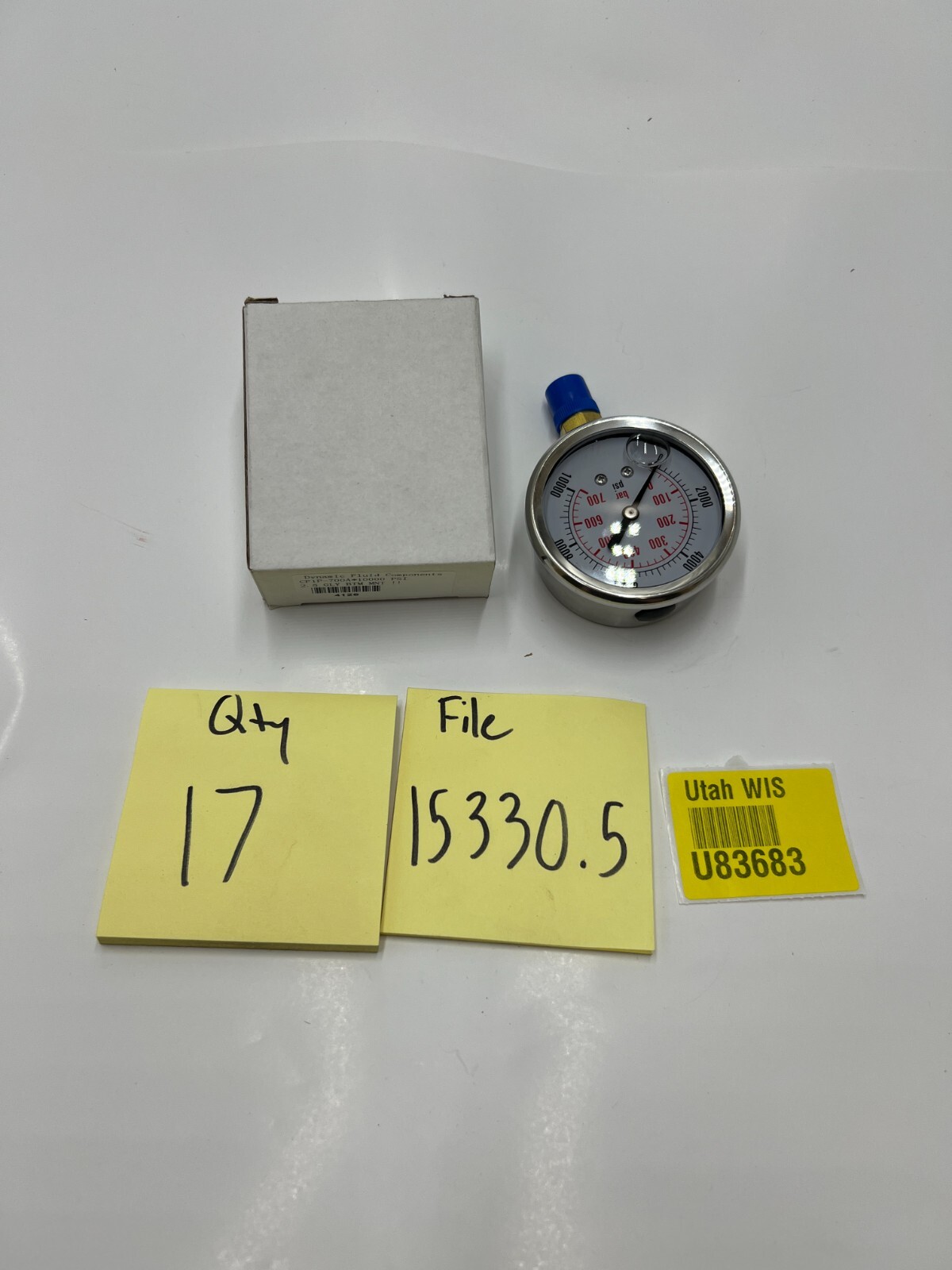 Dynamic Fluid Components Pressure Gauge 0-10000psi 0-700bar 2.5″ CF1P-700A
