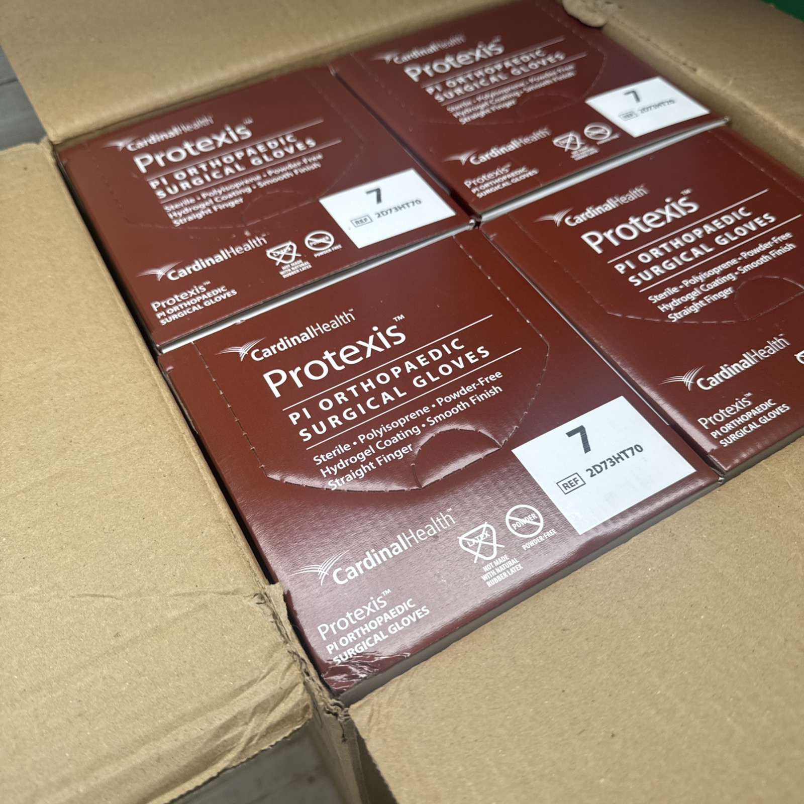 Protexis PI Orthopaedic Surgical Glove Cardinal *1 CASE* Size: 7 *See Date*