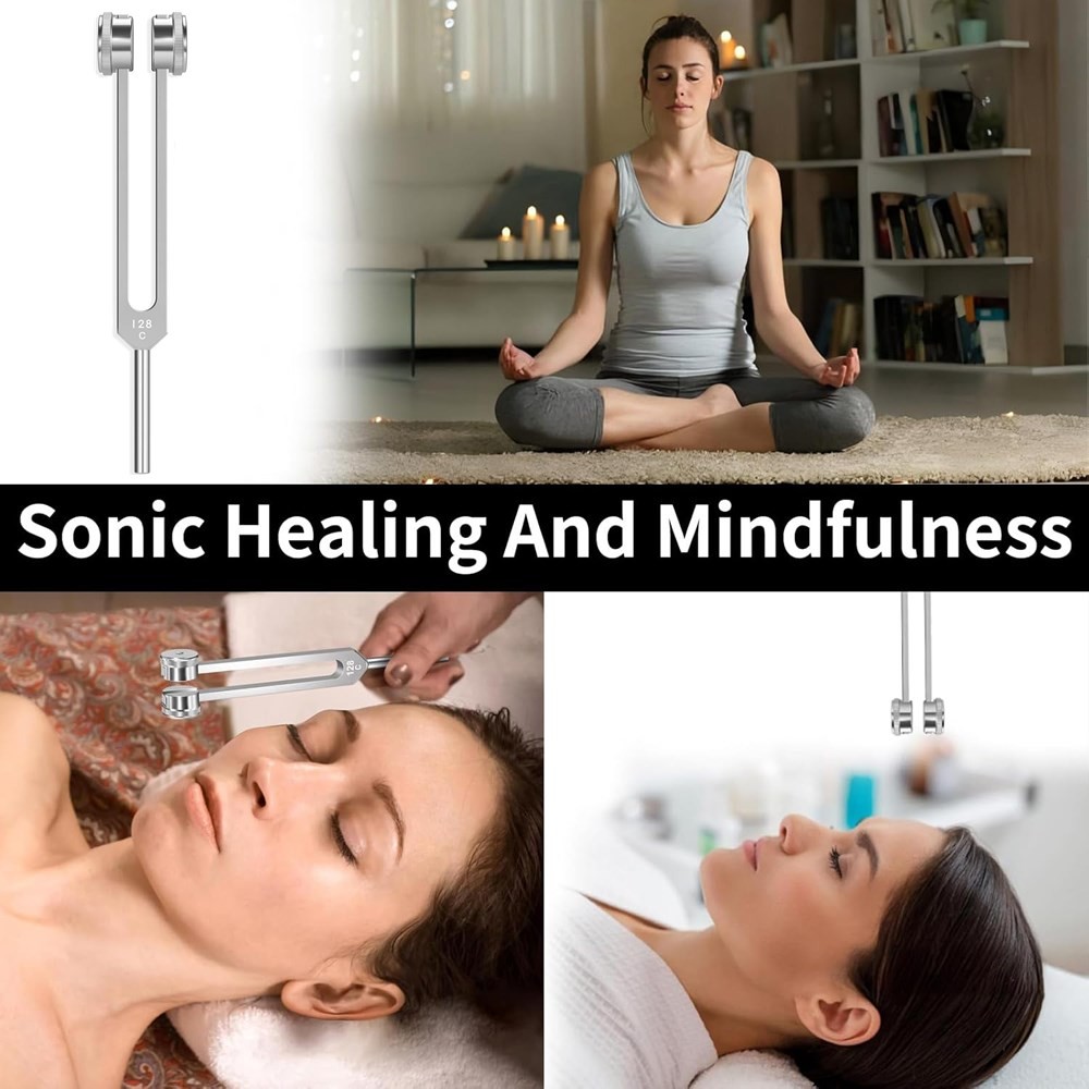 128Hz Healing Tuning Fork With Silicone Hammer Sound Therapy Musical Instrument
