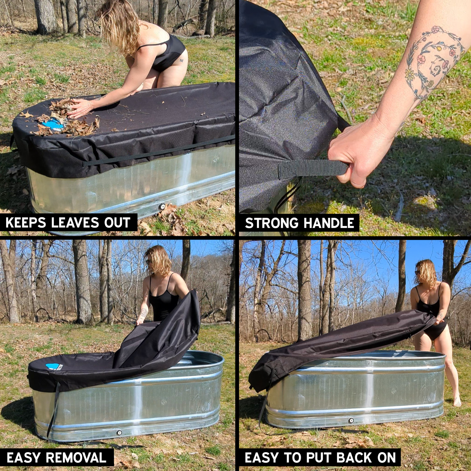 2X2X6 Galvanized Stock Tank Cover Ice Water Therapy Ice Bath Cover Waterproof