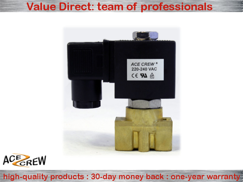 VITON 3/8 in 220V-240V AC Brass Solenoid Valve NPT Gas Water Air Normally Closed