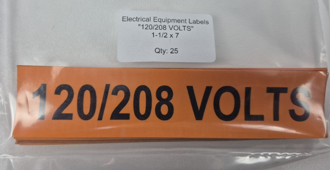 159pc Electrical Voltage Label Sticker Lot 120V 240V 480V Single Three Phase NEW