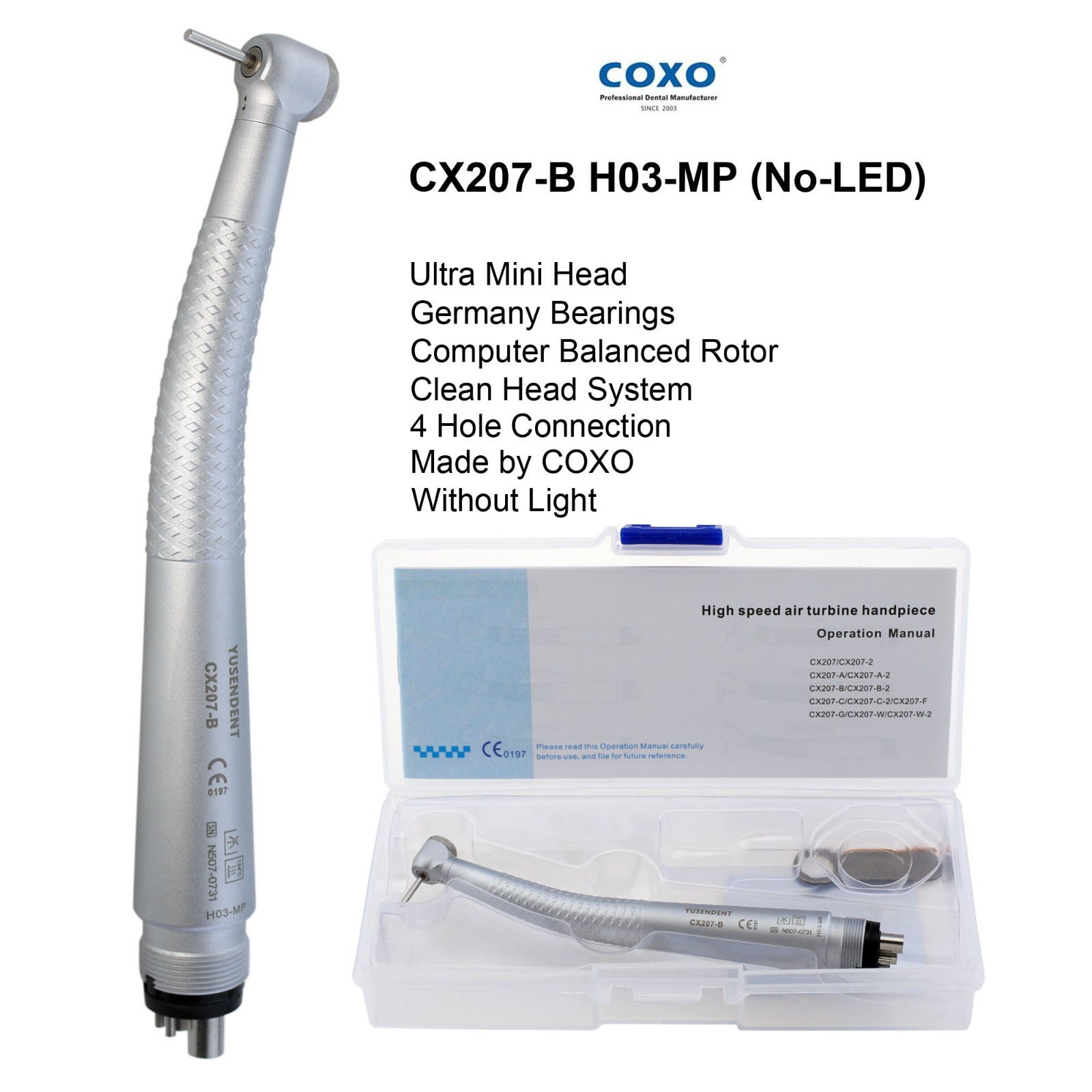 COXO Dental Small Mini Head High Speed Handpiece Fiber Optic For KaVo MULTIflex