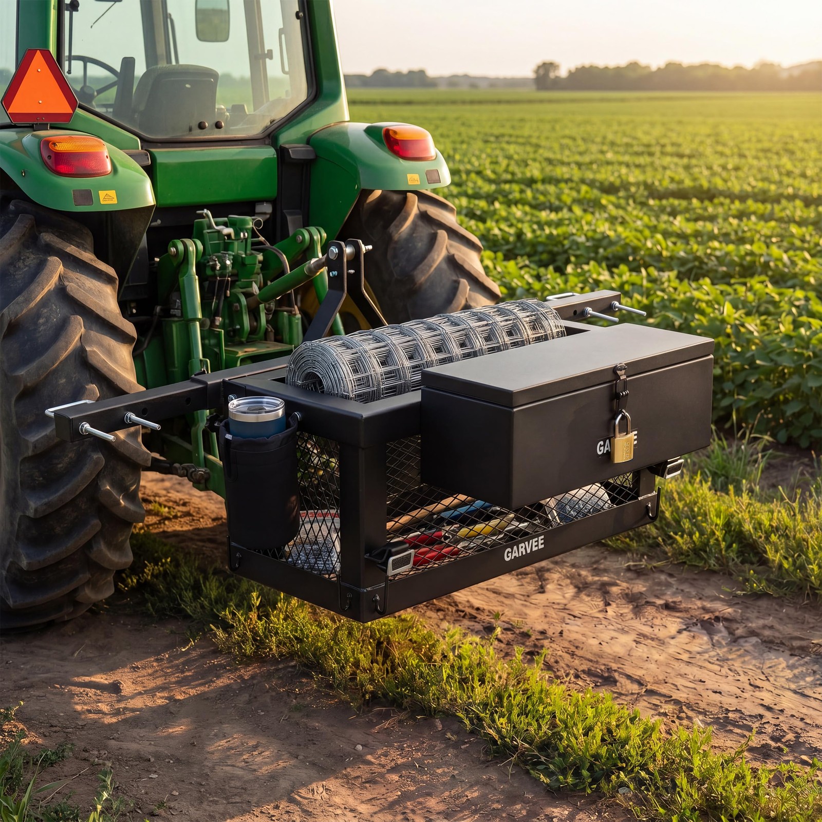 Heavy Duty Tractor Tool Box 24»x 10»x 10» Multi-Function Tractor Accessories