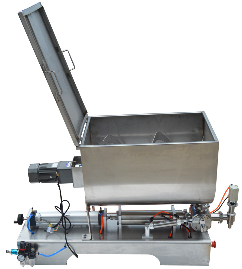 100-1000ml, Paste Filling Mixing Machine, Piston Filler Machine with Big Hopper